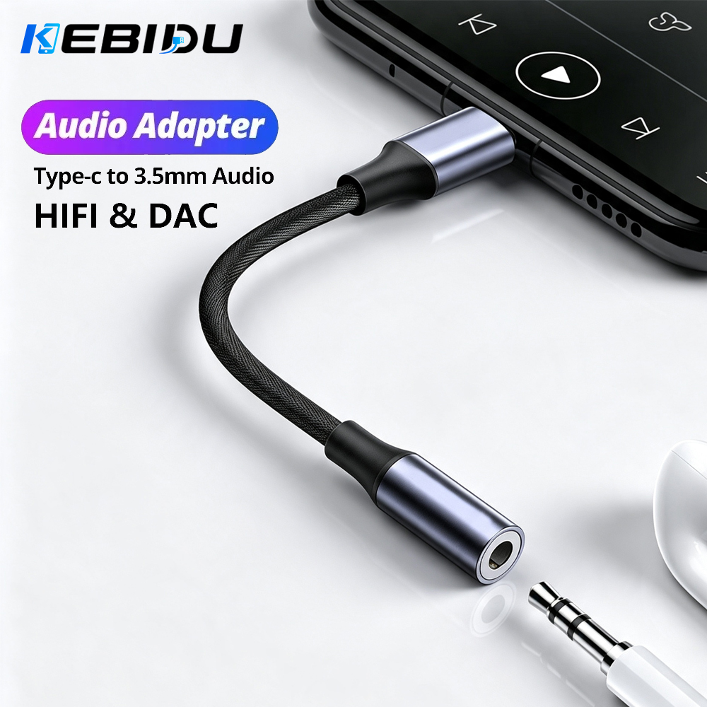 Audiophile Headphone Wired - Adaptador de Áudio KEBIDU Tipo C