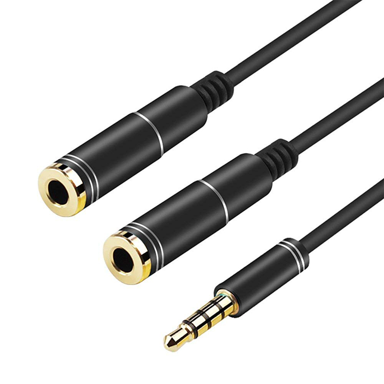 Earphone Splitter Jack - 3.5mm microfone y divisor de áudio